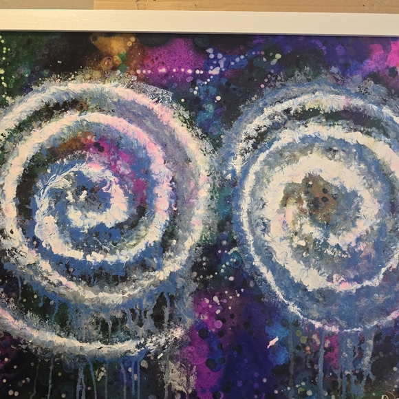 HANDCRAFTED Abstract Painting HANDMADE Artwork HANDPAINTED Wall Art Decor Framed - Picture 9 of 14